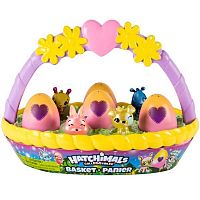 Игровой набор с коллекционными фигурками Hatchimals весенняя корзина					